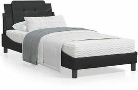 Lova VLX With LED 285667, juoda, 225x110 cm, su grotelėmis