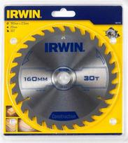 160mm pjovimo diskas - Medžio pjovimo diskas IRWIN 160 mm, 30 dantų, 20/16 mm - 1 nuotrauka