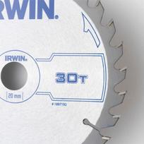 160mm pjovimo diskas - Medžio pjovimo diskas IRWIN 160 mm, 30 dantų, 20/16 mm - 2 nuotrauka