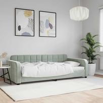 vidaXL Lova su ištraukiama dalimi, pilka (Grey), 90x200 cm, audinys