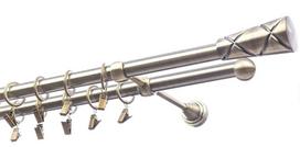Dvigubas karnizas metalinis 19 mm + 19 mm OLIMP, 360 cm, antika