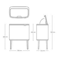 senukai siuksliadeze - Brabantia Bo Tauch Bin 36L Matt Black - 7 nuotrauka
