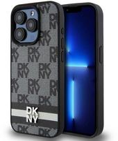 iphone 14 pro deklas odinis - DKNY Odinis Raštinis Metalinis Logo MagSafe Dėklas iPhone 15/14/13 - Juodas (Black) - 1 nuotrauka