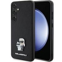 telefono deklas karl lagerfeld samsung s24 - Karl Lagerfeld Saffiano Karl & Choupette Metal Pin dėklas Samsung Galaxy S24 Plus - Juodas (Black) - 1 nuotrauka