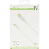 DELTACO USB 2.0 "A-micro B", 1.0m, baltas / MICRO-100
