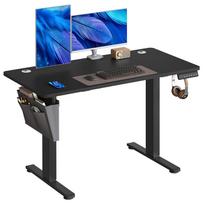 Songmics Elektrinis reguliuojamo aukščio rašomasis stalas 120,1x60 cm Juodas (Black)