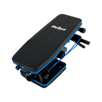 rebel active rba - REBEL ACTIVE RBA-2003 Nuožulnus treniruočių suoliukas su kojų užraktu ir guminėmis juostomis, Juodas (Black) - 2 nuotrauka