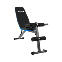 rebel active rba - REBEL ACTIVE RBA-2003 Nuožulnus treniruočių suoliukas su kojų užraktu ir guminėmis juostomis, Juodas (Black) - 6 nuotrauka