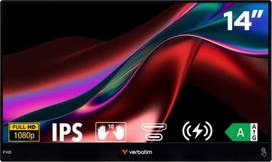 monitorius 14 - Verbatim Portable Touchscreen Monitor Light 14" FHD, Juodas (Black) - 1 nuotrauka