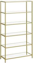 vonios spintele 30 - Vasagle vonios lentyna, 30 x 80 x 177,3 cm, skaidri/metalinis auksas (Transparent/Metallic Gold) - 1 nuotrauka