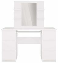Kosmetinė staliukas su veidrodžiu MARINA 4P + KUBA, balta (White)