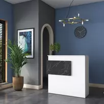 Kalune Design MA102 - 2929, balta (White) rašomasis stalas su spintele
