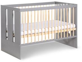 Kūdikio lovytė LittleSky Pauline, pilka/pušies, 60 x 120 cm, be patalynės dėžės, be čiužinio