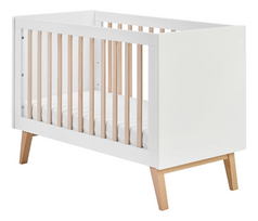 Kūdikio lovytė Pinio Swing 034-010-310, balta/medžio, 60 x 120 cm, be patalynės dėžės, be čiužinio
