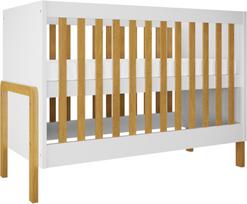 Kūdikio lovytė Kocot Kids Victor LNVI_BI_13-6BS_BM, ruda/balta, 60 x 120 cm, be patalynės dėžės, be čiužinio