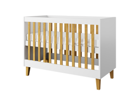 Kūdikio lovytė Kocot Kids Kubi LNKU_BI_12-6BS_BM, balta, 60 x 120 cm, be patalynės dėžės, be čiužinio