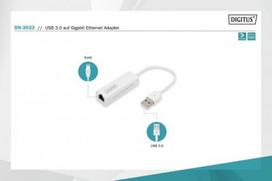 rj45 to usb - Digitus Adapter USB to RJ-45 White - 3 nuotrauka
