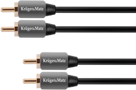 2rca kabelis - Kruger & Matz KM0303 2RCA-2RCA kabelis 0.5 m Juodas (Black) - 1 nuotrauka