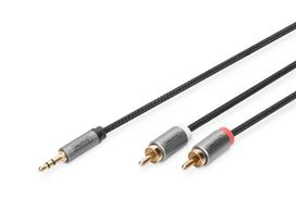 3.5mm to 3.5mm - Digitus DB-510330-010-S 3.5 mm stereo jack į RCA adapteris 1 m Juodas (Black) - 1 nuotrauka