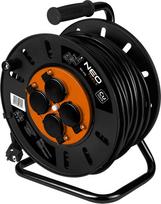 kabelis 3x2,5 50 m - Neo Tools 90-175 Prailginimo kabelio ritė 50m, 3x2.5mm2 Juoda (Black) - 1 nuotrauka