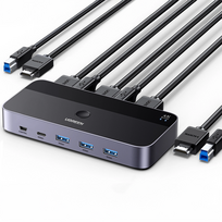 kvm switch hdmi usb - Ugreen CM664 HDMI jungiklis 2in1 KVM Juodas (Black) - 1 nuotrauka