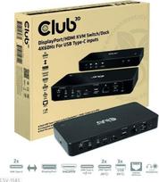 audio kabelis 2 5mm - Club 3D CSV-1585 KVM jungiklis 4K 60Hz 2x USB-C > HDMI/DP/3xUSB/2xUSB-C/LAN Juodas (Black) - 1 nuotrauka