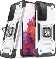 Wozinsky Ring Armor tvirtas hibridinis dėklas su magnetiniu laikikliu Samsung Galaxy S22 Ultra Sidabrinis (Silver)