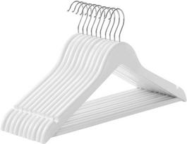 Leobert CRW03W10, baltos (White), 10 vnt. medinės pakabos