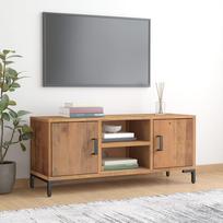 vidaXL Televizoriaus spintelė, ruda (Brown), 110 cm x 35 cm x 48 cm, pušies masyvas (Pine)