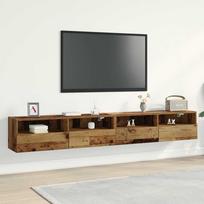 vidaXL TV sieninė spintelė 2 vnt Senovinis medis (Vintage Wood), 100 cm x 30 cm x 30 cm