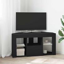 TV staliukas vidaXL Kampinė LED televizoriaus spinta, juoda (Black), 100 cm x 40 cm x 50 cm