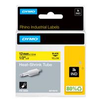 DYMO Rhino Termo vamzdelis 12mm x 1.5m / juodas ant geltonos (18056)