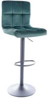 baro kede zalia - Baro kėdė Hoker C-105 Velvet 78 C105VCZ, matinė, juoda/žalia, 42 cm x 39 cm x 65 - 96 cm - 1 nuotrauka