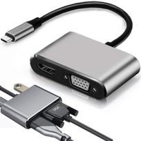 Gembird USB-C į HDMI 4K VGA HUB USB 3.0 Juodas (Black)