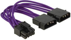 Delock 8Pin EPS 2x4Pin Adapter 0.15m Violetinė (Purple)