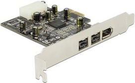 firewire - DeLOCK 89153 PCI Express kortelė FireWire 2xB 1xA Juoda (Black) - 1 nuotrauka
