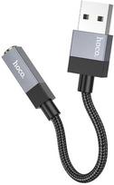 Hoco UPA32D AUX USB A (patinas) į 3,5 mm Jack (patelė) adapteris Juodas (Black)