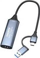 usb c video laidas - PremiumCord HDMI Capture/Grabber USB 3.0 / USB-C Juodas (Black) - 1 nuotrauka