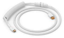 Glorious GMMK Coiled Cable Ghost White, USB-C/USB-A - Baltas (White)