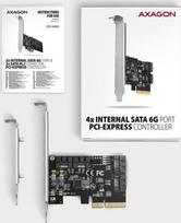 sata pcie laidas - Axagon Four-channel SATA III PCI-Express controller with four internal SATA ports. Standard & Low profile. | PCES-SA4X4 - 2 nuotrauka