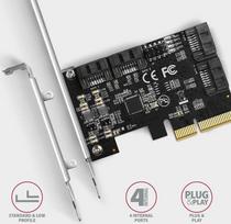 sata pcie laidas - Axagon Four-channel SATA III PCI-Express controller with four internal SATA ports. Standard & Low profile. | PCES-SA4X4 - 4 nuotrauka