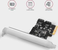 sata pcie laidas - Axagon Four-channel SATA III PCI-Express controller with four internal SATA ports. Standard & Low profile. | PCES-SA4X4 - 5 nuotrauka