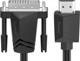 adapteris dvi to hdmi - Kabelis Hama Video Cable DVI / HDMI, 1,5m, black Prekė - 00200715 - 1 nuotrauka