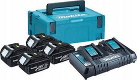 Makita BL1830Bx4+DC18RD, 18 V, 3.0 Ah, MAKPAC