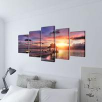 Fotopaveikslas "paplūdimys ir pavėsinė" ant drobės 100 x 50 cm