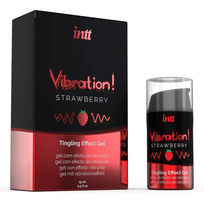 lubrikantas - INTT Vibration! Braškių skonio stimuliuojantis gelis 15 ml - 1 nuotrauka