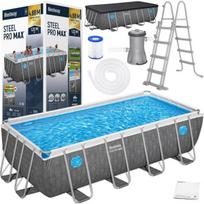 Bestway Splashview karkasinis baseinas, 488 x 244 x 122 cm, pilkas (Gray), 10in1, 561MB