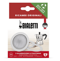 kavos filtrai - Bialetti Moka Express 6-cup tarpinės ir sietelis - 1 nuotrauka