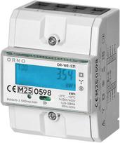 Elektros skaitiklis ORNO OR-WE-505, trifazis, 5-80A, 230V-400V, IP20, LCD ekranas, montuojamas ant D