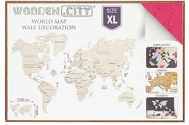 Wooden City Puzzle World Map XL Coral 48pcs